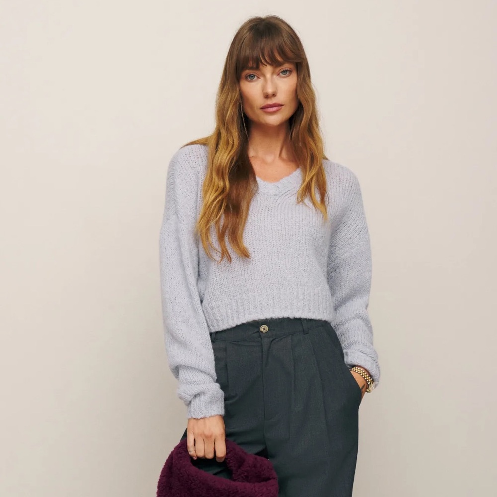Reformation Wenda Sweater Lavender Mist - Size S